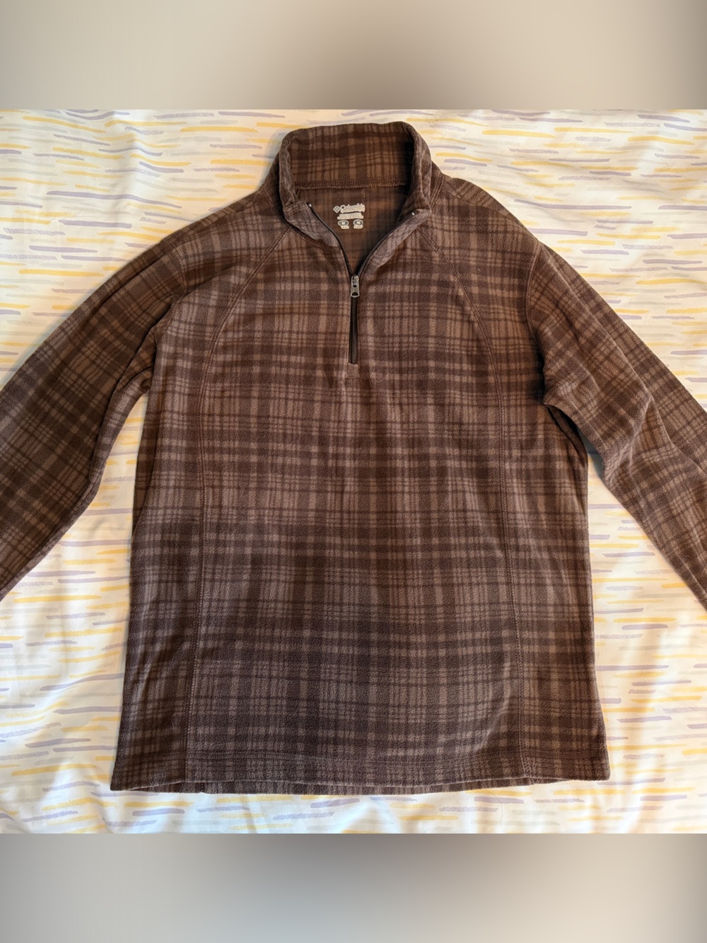 Women’s Colombia Brown Plaid Quarter-Zip Sweater